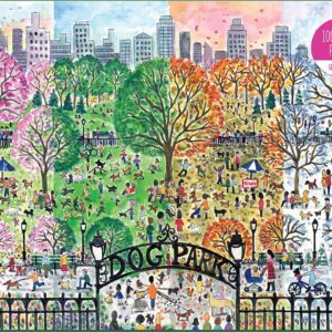 Galison - Michael Storrings Dog Park in Four Seasons 1000 Piece Puzzle