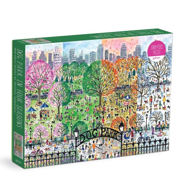 Galison - Michael Storrings Dog Park in Four Seasons 1000 Piece Puzzle - Image 2