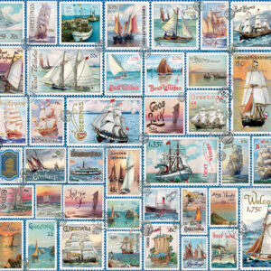 Sailing Ships Vintage Stamps