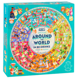 Around the World in 80 Drinks Circular Jigsaw Puzzle