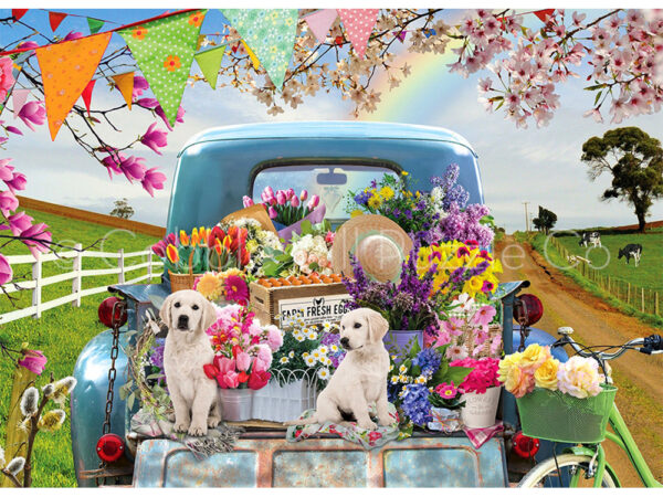 Country Truck in Spring 500 Piece Puzzle