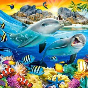 Dolphins in the Tropics 1000 Piece Puzzle