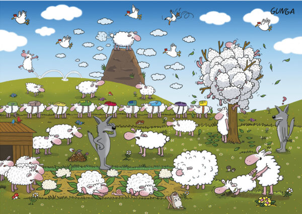 Gunga Sheep in Paradise 1000 Piece Puzzle