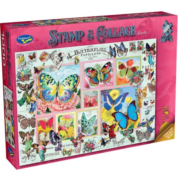 Stamp & Collage Butterflies 1000 Piece Puzzle