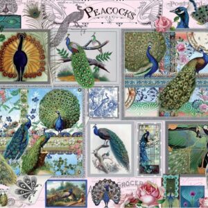 Stamp & Collage Peacocks 1000 Piece Puzzle