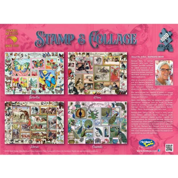 Stamp & Collage Peacocks 1000 Piece Puzzle