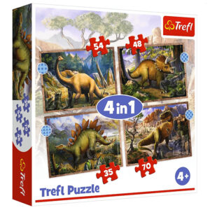 Interesting Dinosaurs 4-in-1 Jigsaw Puzzle Set