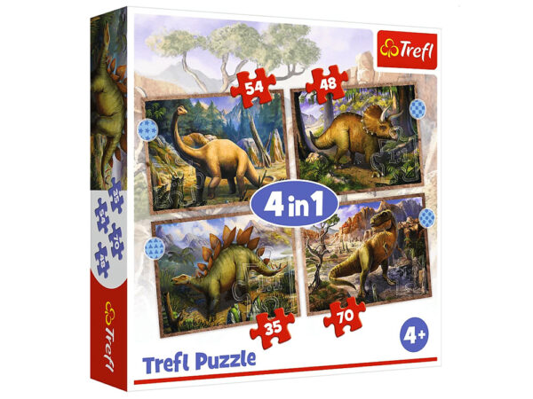 Interesting Dinosaurs 4-in-1 Jigsaw Puzzle Set