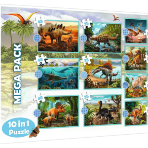 Meet all the Dinosaurs 10-in-1 Mega Jigsaw Puzzle Set