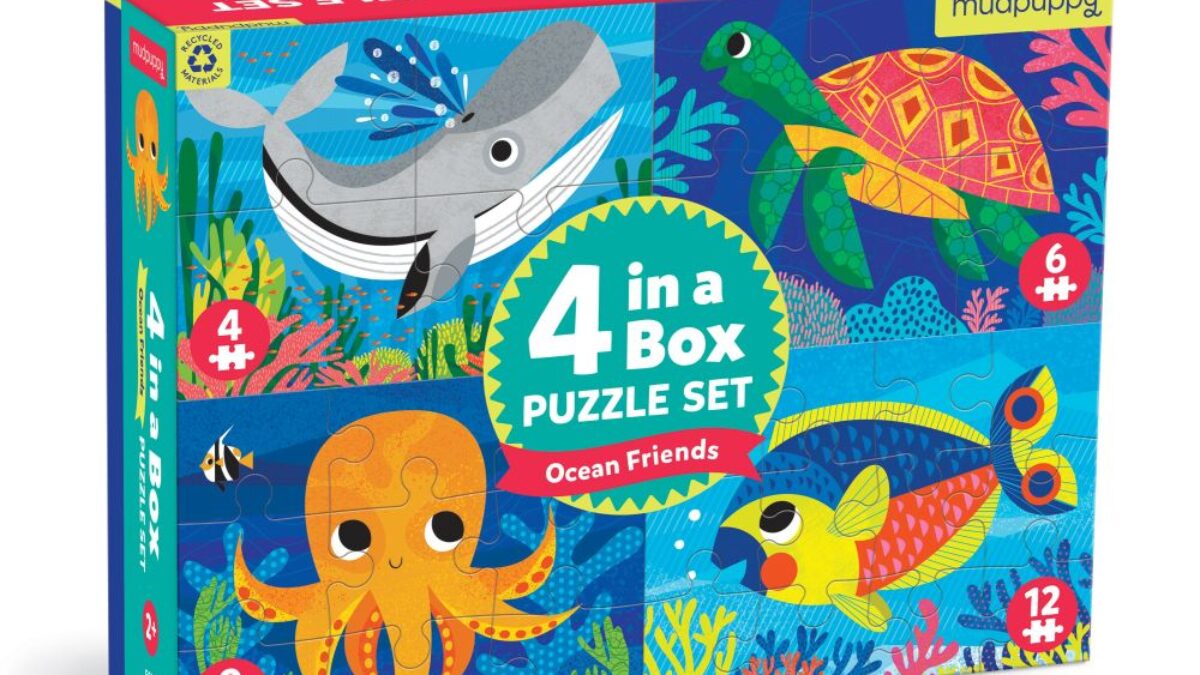 Dino Friends 4-in-a-Box Puzzle Set - Mudpuppy