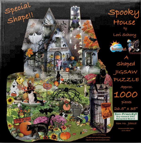 Spooky House Shaped1000 Piece Puzzle