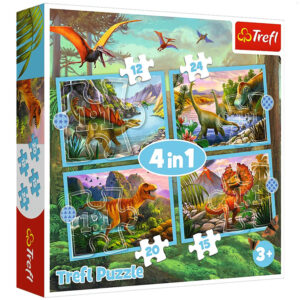 Unique Dinosaurs 4-in-1 Jigsaw Puzzle Set
