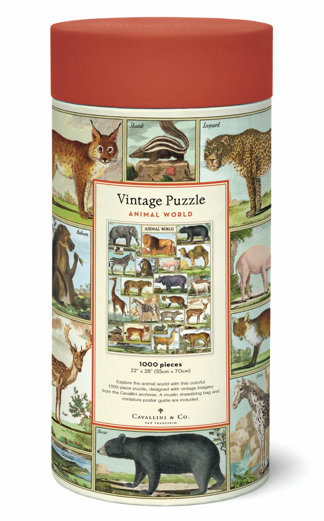 Cavallini & Co Vintage Puzzle Animal World 1000 Piece
