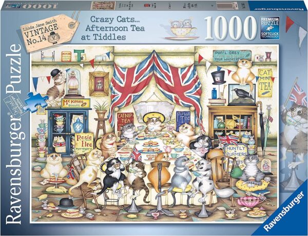 Ravensburger - Crazy Cats - Afternoon Tea at Tiddles 1000 Piece Puzzle