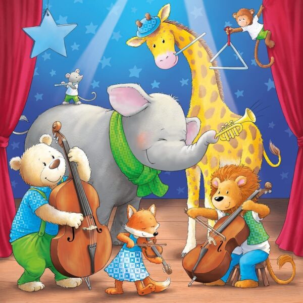 Animals on Stage 3 x 49 Piece Puzzle