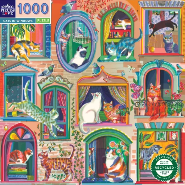 Cats in Windows 1000 Piece Puzzle