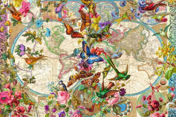 Flora & Fauna World Map 3000 Piece Puzzle