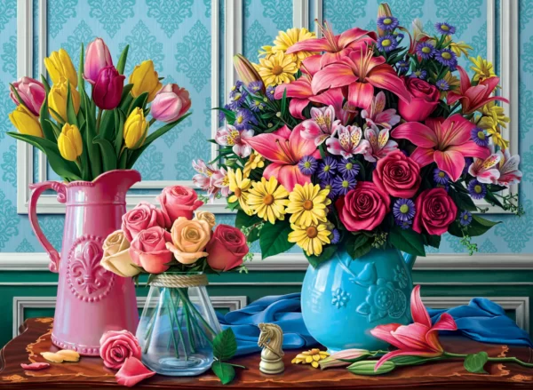 Flowers in Vases 1000 Piece Puzzle