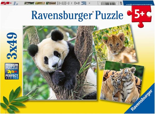 Panda, Lion and Tiger 3 x 49 Piece Puzzle