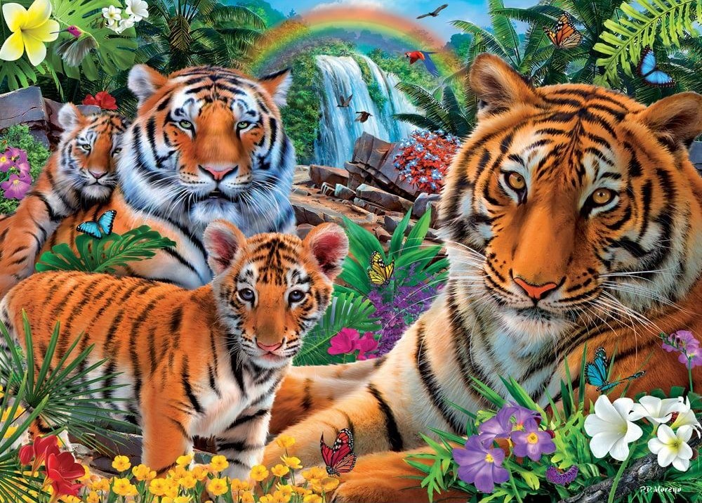 Holdson Call of the Wild - Rainbow Tigers 1000 Piece Puzzle