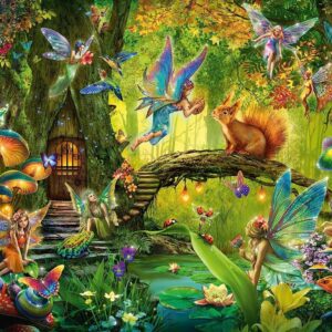 Fairies in the Forest 200 Piece Puzzle with Wand