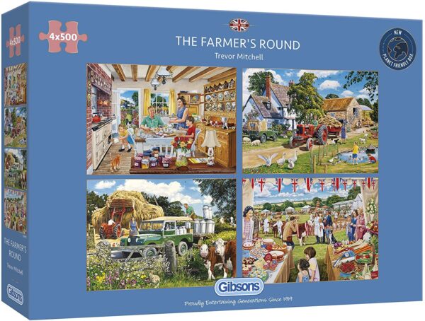 The Farmer's Round 4 x 500 Piece Puzzle - Gibsons