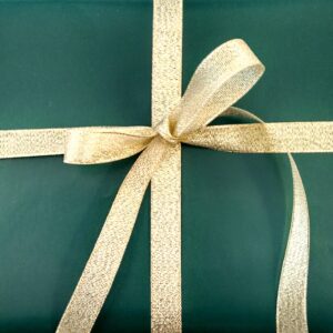 Hunter Green Gift Wrap with Gold Ribbon