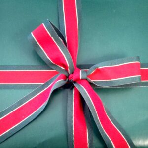 Forest Green with Red Green Gold Ribbon
