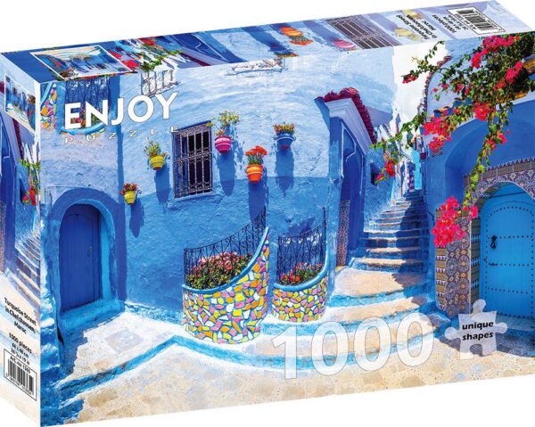 Turquoise Street in Chefchaouen Maroco