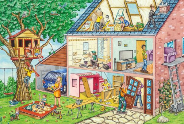 Busy Workmen Puzzle with Workmen Tools