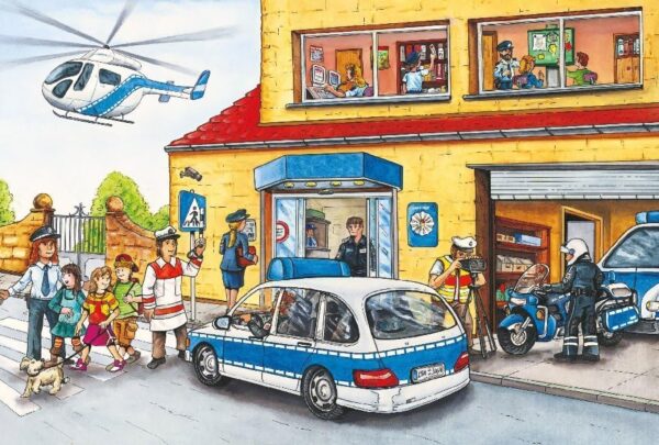 Police Helicopter Puzzle with Helicopter