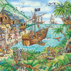 Pirate Cove Puzzle with Pirate Flag