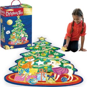 Peaceable Kingdom - Shimmery Christmas Tree 49 Piece Floor Puzzle