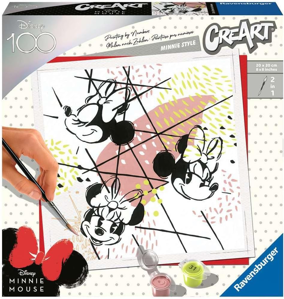 Ravensburger - CreArt Disney D100 Minnie Mouse Minnie Style Paint by Numbers