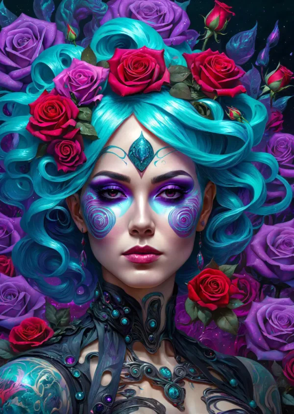 Enjoy - Gothic Flowers Portrait 1000 Piece Puzzle