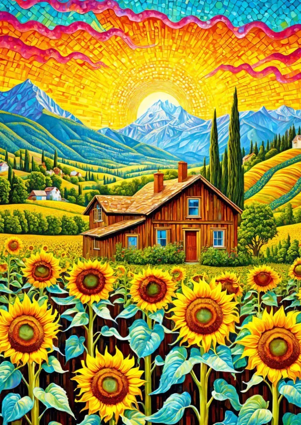 Enjoy - Sunflower House 1000 Piece Puzzle