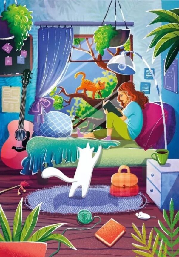 Magnolia - Girl and Cats 1000 Piece Puzzle