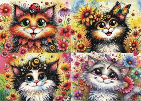 Jacarou Cat-Titude Squad 1000 Piece Puzzle