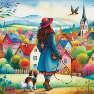 Jacarou - Dog Walking Bliss 1000 Piece Puzzle
