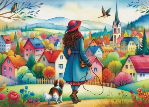 Jacarou - Dog Walking Bliss 1000 Piece Puzzle