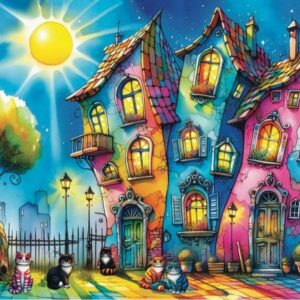 Jacarou - Meowtiful Night 1000 Piece Puzzle