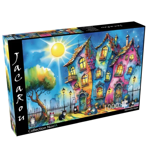Jacarou - Meowtiful Night 1000 Piece Puzzle - Image 2