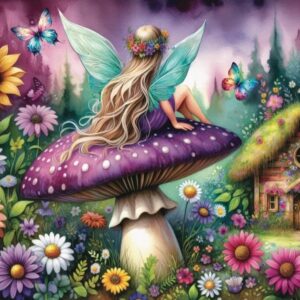 Jacarou - Purple Mushroom Rest 1000 Piece Puzzle