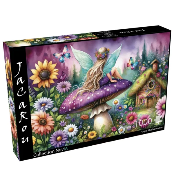 Jacarou - Purple Mushroom Rest 1000 Piece Puzzle - Image 2
