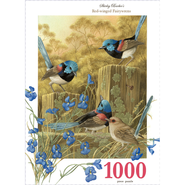Shirley Barber - Red-Winged Fairy Wrens 1000 Piece Puzzle - Image 2