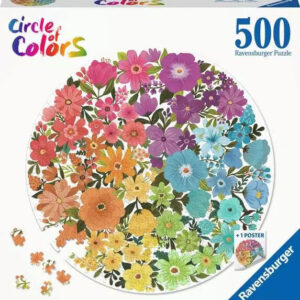Ravensburger - Circle of Colors Flowers 500 Piece Round Puzzle