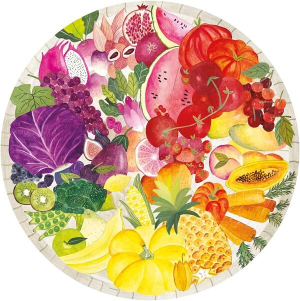 Ravensburger - Circle of Colors Fruits & Vegetables 500 Piece Round Puzzle - Image 2