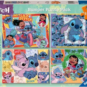 Ravensburger - Disney Stitch Bumper Puzzle Pack 4 x 100 Piece Puzzle Set