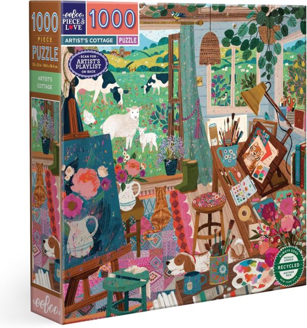 eeBoo - Artists Cottage 1000 Piece Puzzle