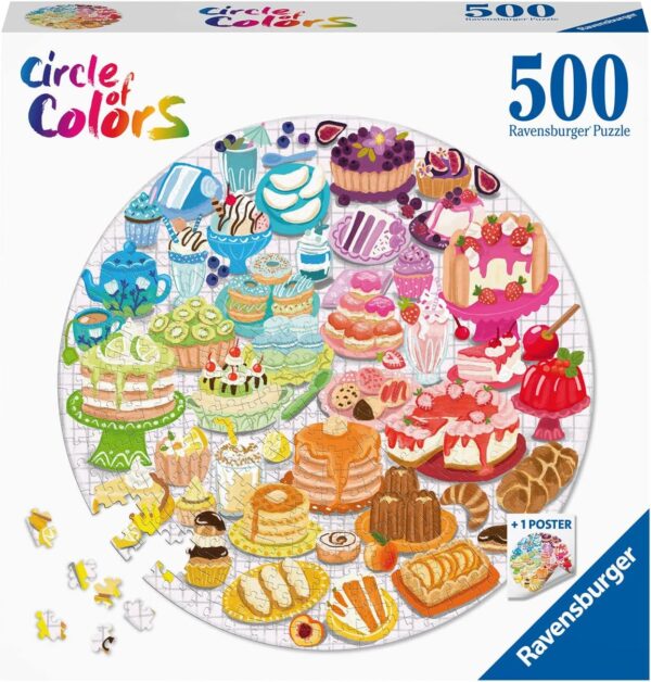 Ravensburger - Circle of Colors Desserts, 500 Piece Round Puzzle